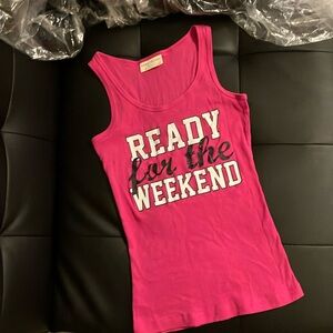 READY FOR THE WEEKEND WOMEN'S TANK TOP SLEEPWEAR PINK S